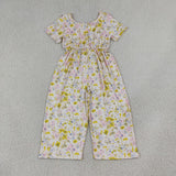 SR4196 baby girls flower short sleeve Jumpsuit