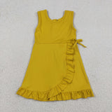 GSD3031 girls yellow sleeveless Dress yoga