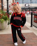 Each design 5 per Custom Baby girls team long sleeve bow pants outfits