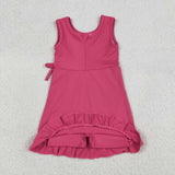 GSD3766 girls rose bow sleeveless floral dress yoga