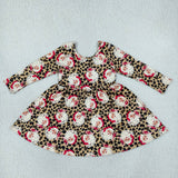 Matching Christmas Santa leopard kids clothing