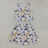 Matching RTS girls CHEER vest skirt outfits yoga