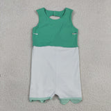 GSD3029 girls green checkered bow sleeveless Dress yoga