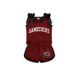 Sample girls GAMECOCKS red black bow sleeveless shorts outfits
