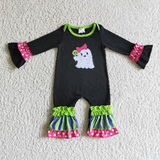 Matching Baby girls Halloween ghost outfits clothing embroidery