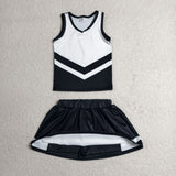 GSD4194 girls  white black sleeveless skirt outfits yoga