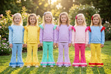 10.21 Pre-order girls princess ruffle  long sleeve bell pants outfits COTTON