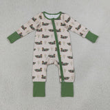 LR3117 baby boys camo duck long sleeve zipper romper