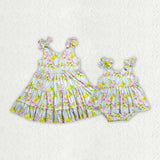 Matching Baby girls watermelon lemon dress romper clothing