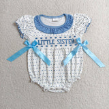 Matching Baby girls boys litter blue clothing smocked