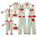 Family Matching Christmas tree red  adult and kids pajamas
