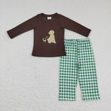 Matching  Baby girls boys outfits embroidery clothing