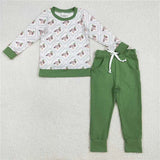 Matching boys duck green long sleeve clothing
