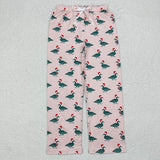 Family Matching Christmas mallard ducks green pink adult and kids pajamas