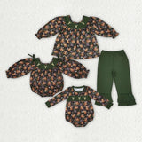 Matching kids leaf deer long sleeve clothing embroidery