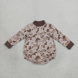 Matching Baby boys camo long sleeve mock neck romper