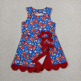 GSD3925 girls July Fourth sleeveless bow dress yoga