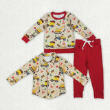 Matching boys Christmas tractor long sleeve clothing