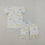 Family Matching Adult Baby girls Mardi Gras pajamas and yoga shorts