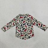 BT1875 baby boys camo long sleeve button shirt top