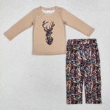 Matching Baby boys girls deer long sleeve outfits clothing