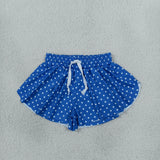 SS0966 baby girls blue white dots shorts yoga