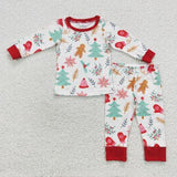 Family Matching Christmas tree  Gingerbread adult and kids pajamas