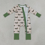 LR3117 baby boys camo duck long sleeve zipper romper