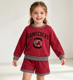 Pre-order GLS0169 girls GAM red long sleeve shorts outfits vinyl