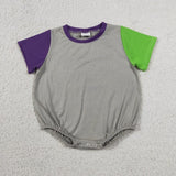 Matching Baby boys solid short sleeve romper