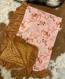 custom style moq 10  western horse brown blanket