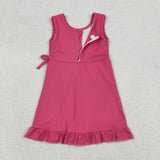GSD3766 girls rose bow sleeveless floral dress yoga