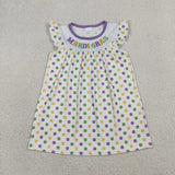 Matching Girls Mardi Gras flying sleeve clothing embroidery