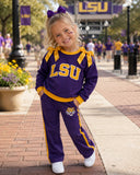 Each design 5 per Custom Baby girls team long sleeve bow pants outfits