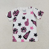 Matching Baby girls colorful CHEER summer shirt top
