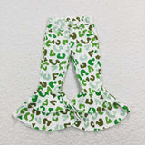 P0395-- green long pants jeans Bell bottoms