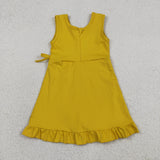 GSD3031 girls yellow sleeveless Dress yoga