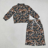 GLP3601 Girls camo long sleeve pant mock neck outfits yoga
