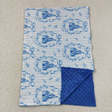 BL0247 baby castle stripe blue blanket