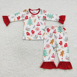 Family Matching Christmas tree  Gingerbread adult and kids pajamas