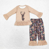 Matching Baby boys girls deer long sleeve outfits clothing