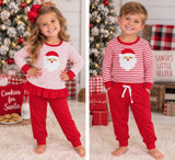 Matching Christmas Santa Kids boys girls long sleeves clothing embroidered