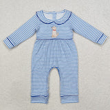 Family Matching Baby girls boys puppy blue outfits embroidery clothing