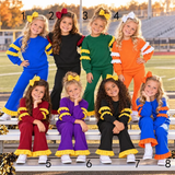 10.15 Pre-order girls ruffle  long sleeve bell pants outfits COTTON