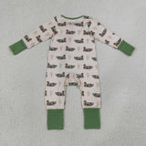 LR3117 baby boys camo duck long sleeve zipper romper