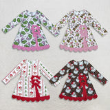 Matching Baby Girls Christmas long sleeve bow dress yoga