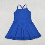 S0551 blue sleeveless baby girls summer swimsuit