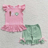 Matching  Baby boys girls baseball romper outfits embroidery