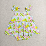 Matching Baby girls watermelon lemon dress romper clothing