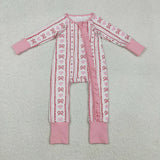 Matching Baby girls Valentine's zipper romper